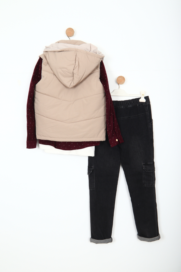 Erkek Çocuk Alt Üst 11-14 Yaş 14085 Bordo - 4