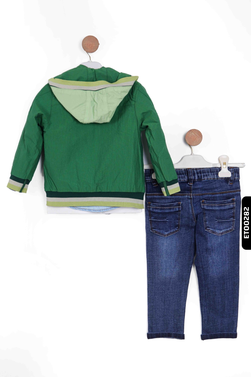 Erkek Çocuk Alt Üst Takımı 2-5 Yaş 12057 Yeşil - 4