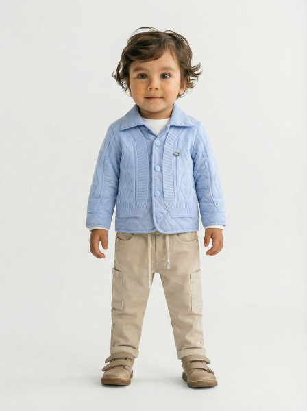 Erkek Çocuk 3'lü Alt Üst Takım 1-3 Yaş 11201 Mavi - Bej - 3