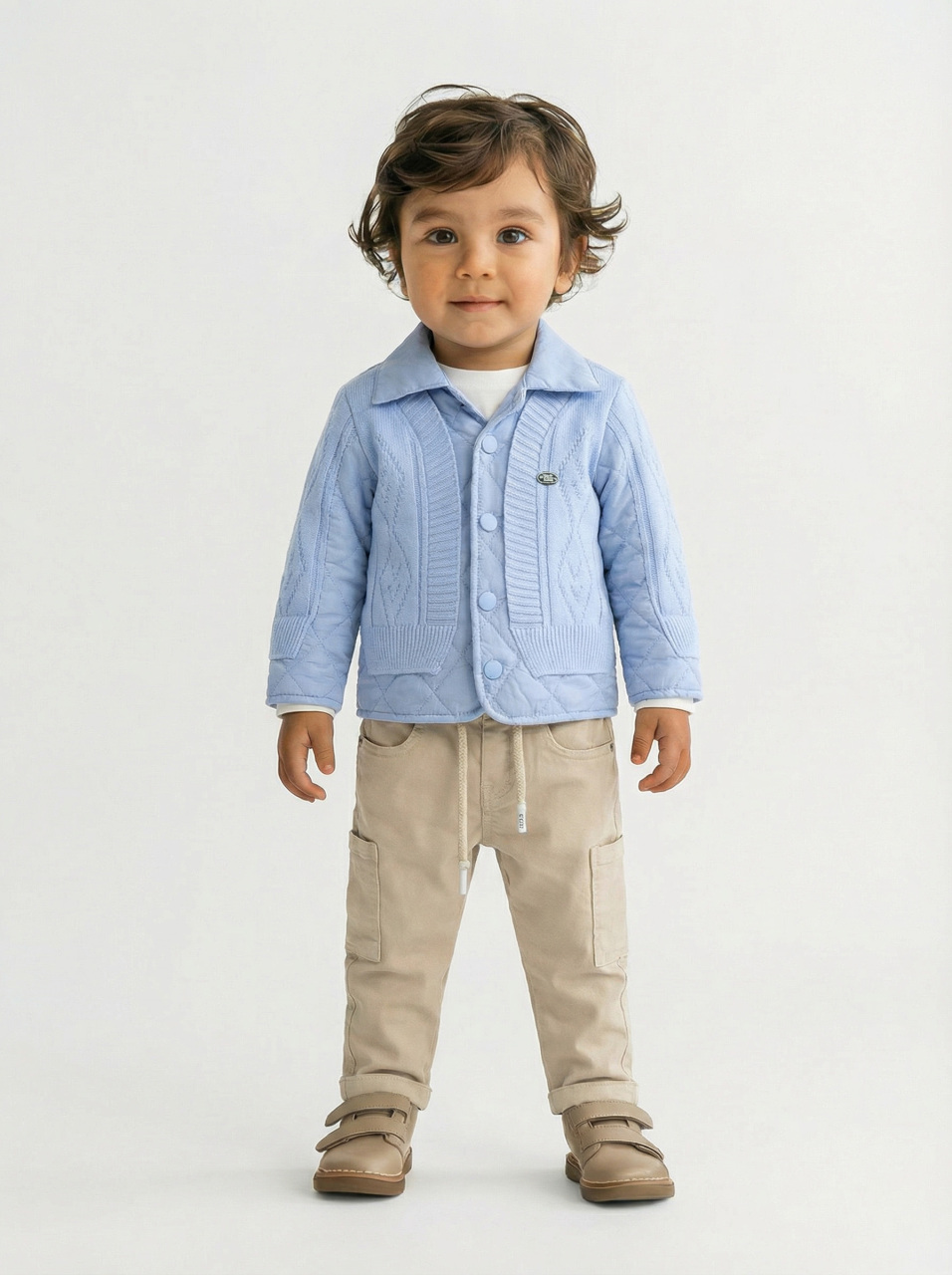 Erkek Çocuk 3'lü Alt Üst Takım 1-3 Yaş 11201 Mavi - Bej - 3