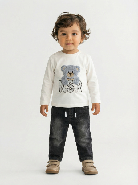 Erkek Çocuk 3'lü Alt Üst Takım 1-3 Yaş 11203 Gri - 3