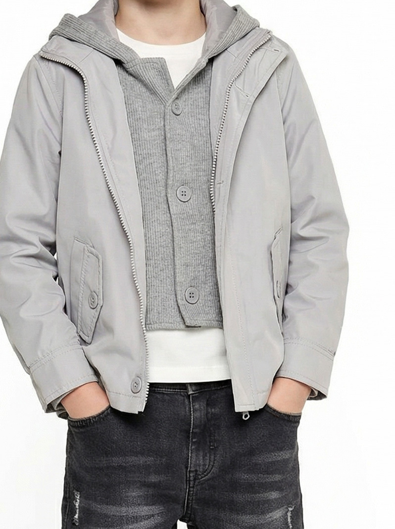 Erkek Çocuk 3'lü Alt Üst Takım 6-9 Yaş 13201 Gri - 4