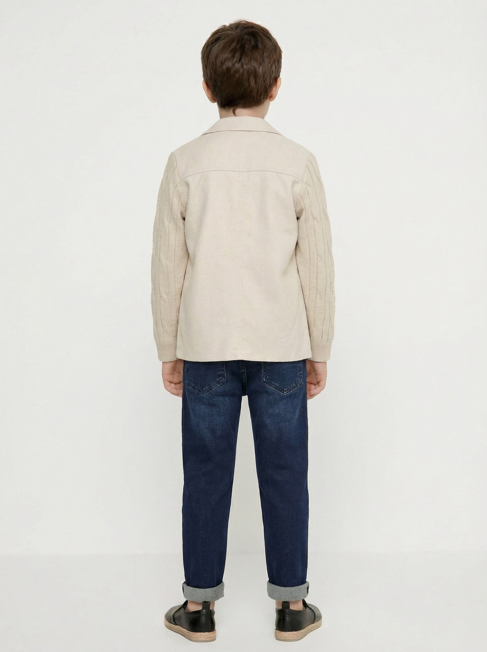 Erkek Çocuk 4'lü Alt Üst Takım 6-9 Yaş 13202 Ekru - Lacivert - 2