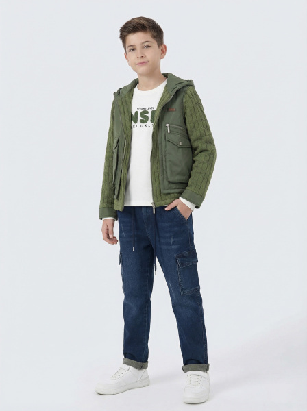 Erkek Çocuk 3'lü Alt Üst Takım 11-14 Yaş 14211 Yeşil - Mavi - NASR GRUB