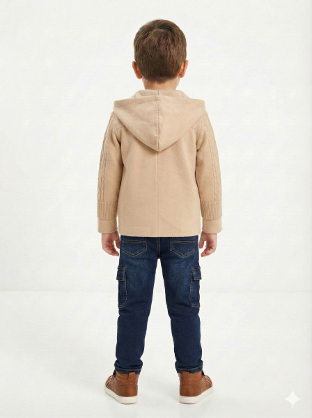 Erkek Çocuk 3'lü Alt Üst Takım 2-5 Yaş 12202 Kahve-Lacivert - 2