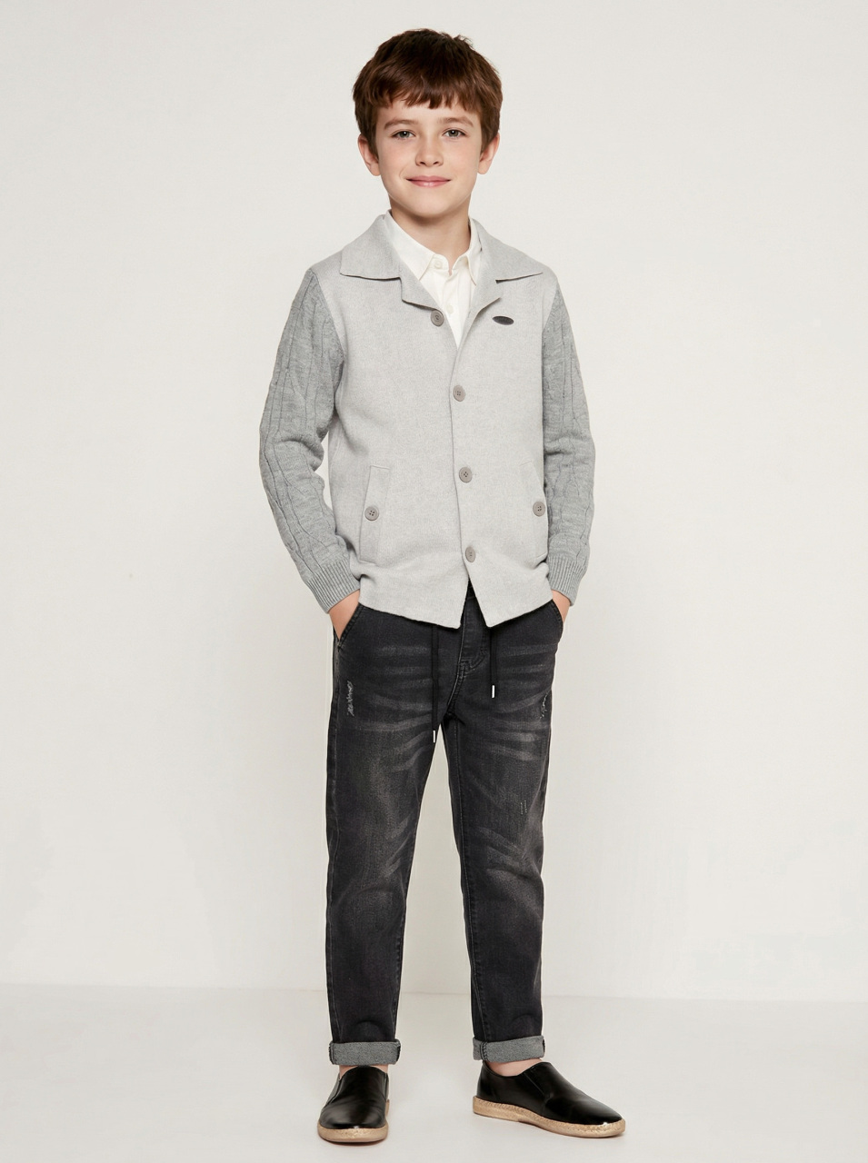 Erkek Çocuk 4'lü Alt Üst Takım 6-9 Yaş 13202 Gri - 4