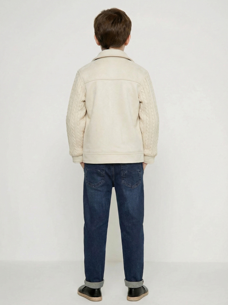 Erkek Çocuk 3'lü Alt Üst Takım 6-9 Yaş 13215 Ekru - Mavi - 3