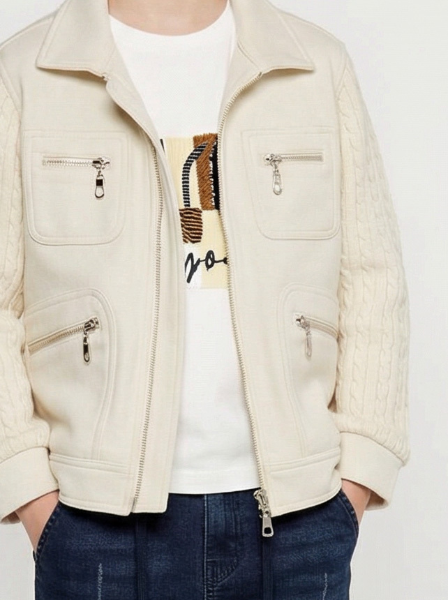 Erkek Çocuk 3'lü Alt Üst Takım 6-9 Yaş 13215 Ekru - Mavi - 6