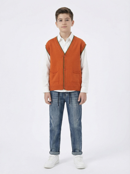 Erkek Çocuk 4'lü Alt Üst Takım 11-14 Yaş 14208 Yeşil - Turuncu - 3