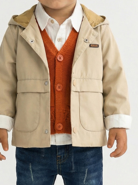 Erkek Çocuk 4'lü Alt Üst Takım 1-3 Yaş 11204 Bej - Turuncu - 4