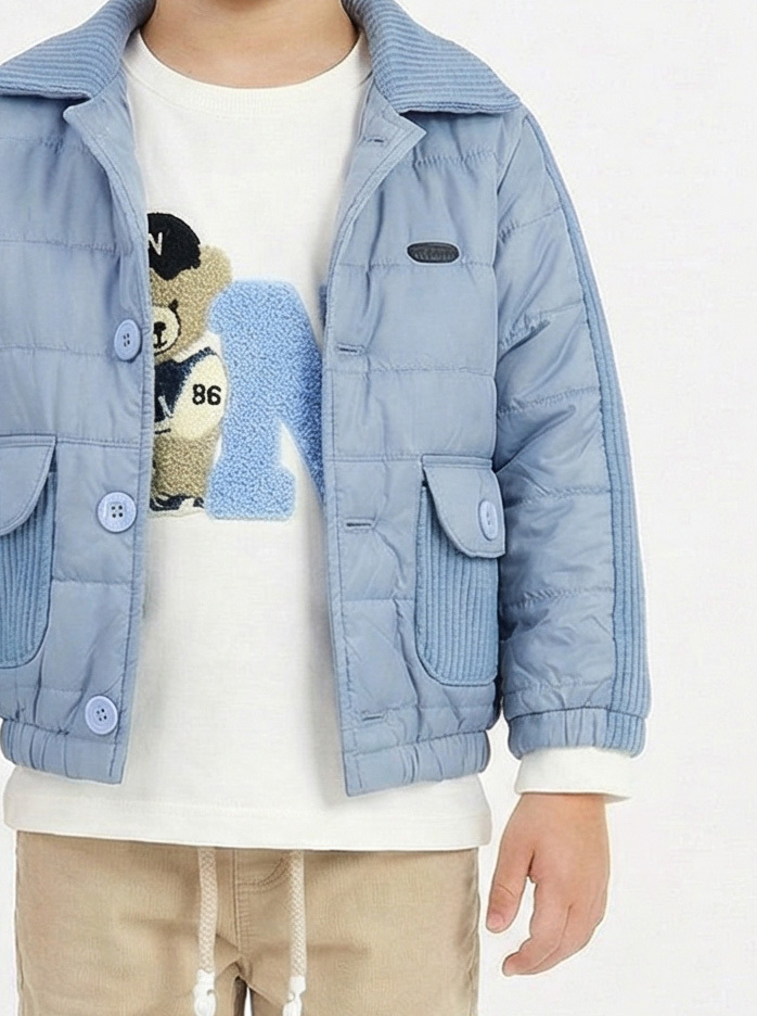 Erkek Çocuk 3'lü Alt Üst Takım 2-5 Yaş 12212 Mavi - Bej - 4