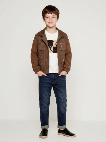 Erkek Çocuk 3'lü Alt Üst Takım 6-9 Yaş 13215 Kahverengi - NASR GRUB