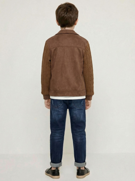 Erkek Çocuk 3'lü Alt Üst Takım 6-9 Yaş 13215 Kahverengi - 2