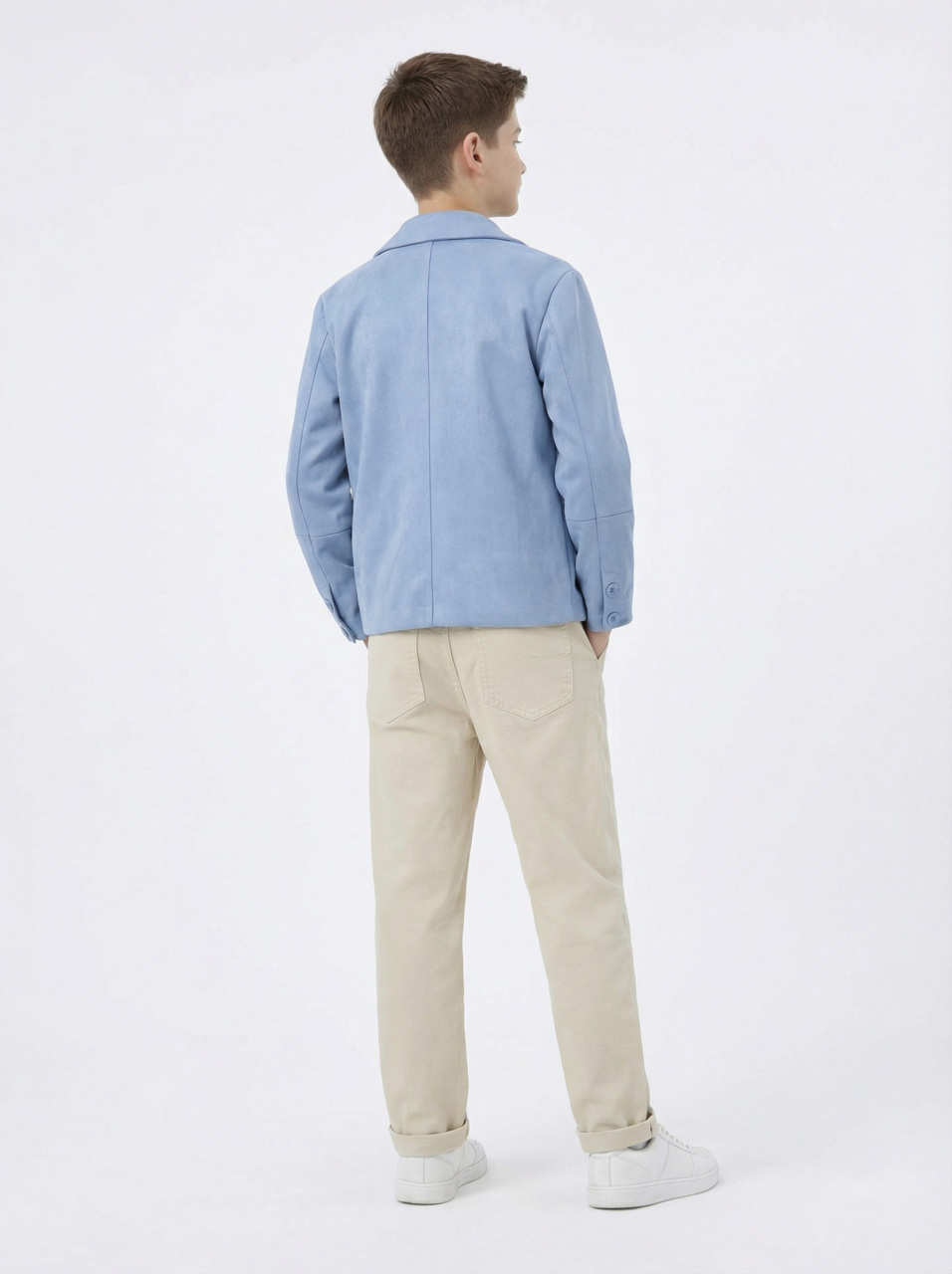 Erkek Çocuk 3'lü Alt Üst Takım 11-14 Yaş 14205 Ekru - Mavi - 3