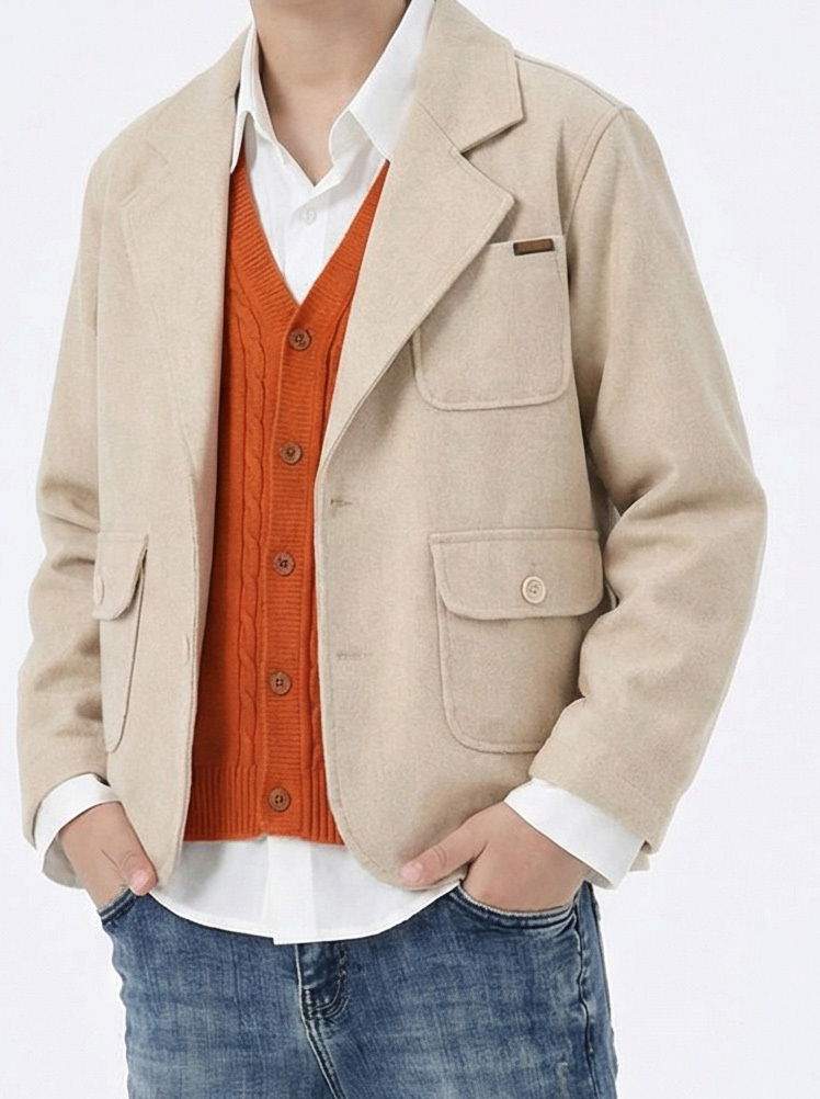 Erkek Çocuk 4'lü Alt Üst Takım 11-14 Yaş 14206 Bej - Turuncu - 4