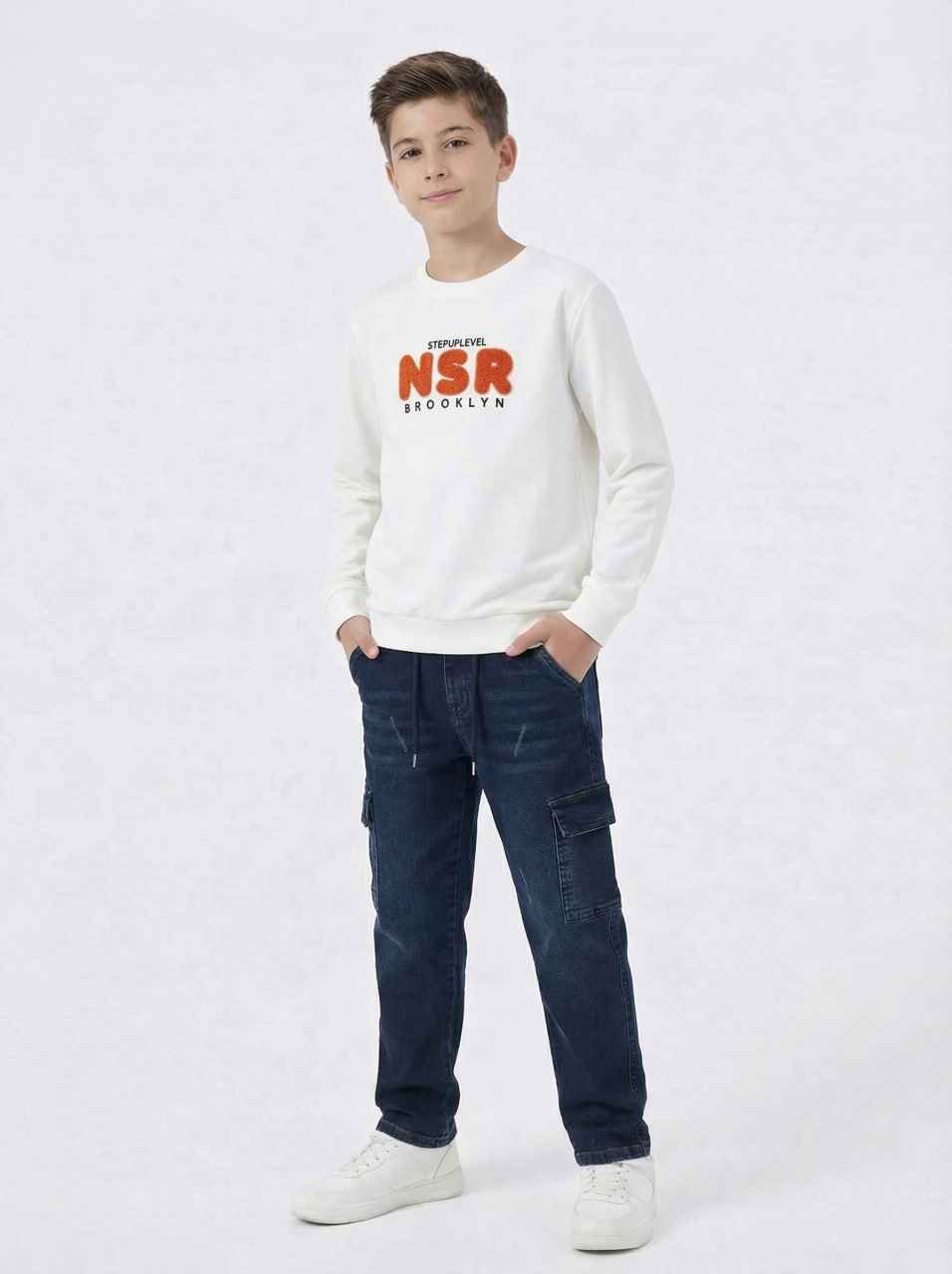 Erkek Çocuk 3'lü Alt Üst Takım 11-14 Yaş 14211 Turuncu - Mavi - 3