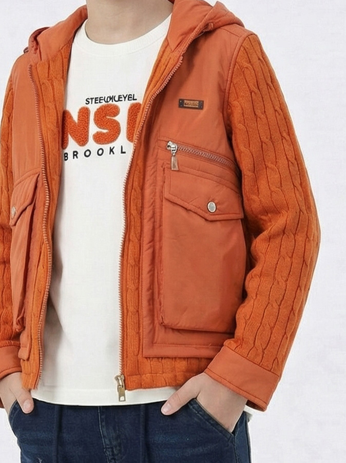 Erkek Çocuk 3'lü Alt Üst Takım 11-14 Yaş 14211 Turuncu - Mavi - 4