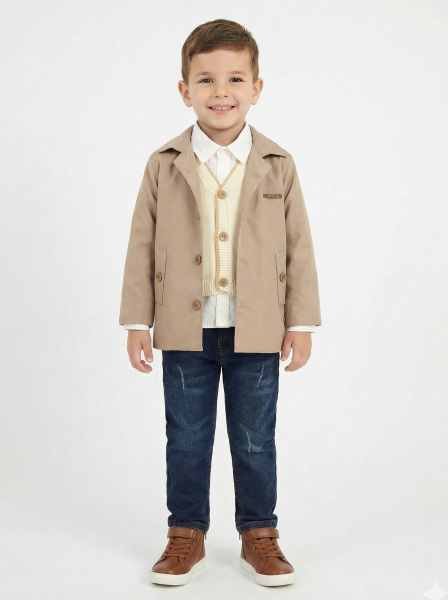 Erkek Çocuk 4'lü Alt Üst Takım 2-5 Yaş 12201 Kahverengi - Bej - NASR GRUB