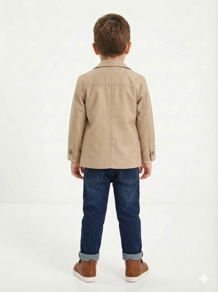 Erkek Çocuk 4'lü Alt Üst Takım 2-5 Yaş 12201 Kahverengi - Bej - 2