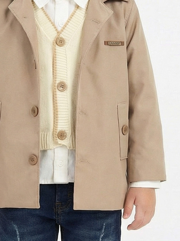 Erkek Çocuk 4'lü Alt Üst Takım 2-5 Yaş 12201 Kahverengi - Bej - 4