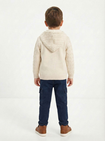 Erkek Çocuk 3'lü Alt Üst Takım 2-5 Yaş 12205 Ekru - 2