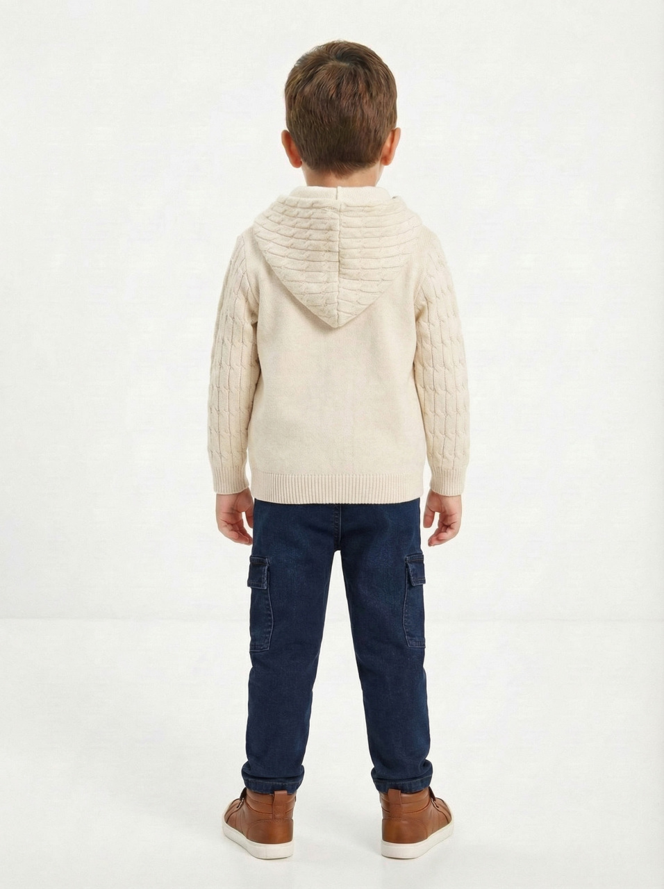 Erkek Çocuk 3'lü Alt Üst Takım 2-5 Yaş 12205 Ekru - 2