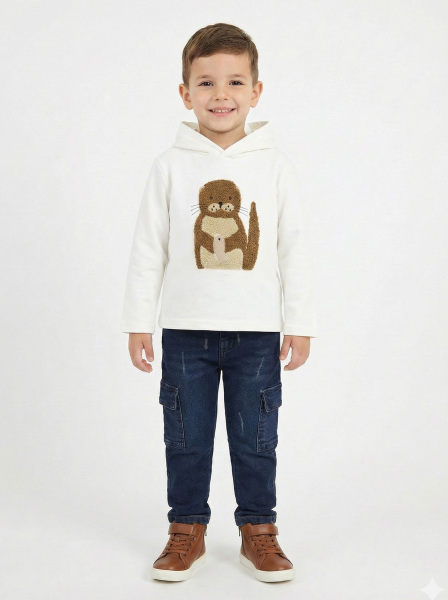 Erkek Çocuk 3'lü Alt Üst Takım 2-5 Yaş 12205 Ekru - 3