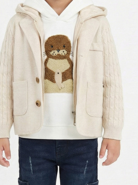 Erkek Çocuk 3'lü Alt Üst Takım 2-5 Yaş 12205 Ekru - 4