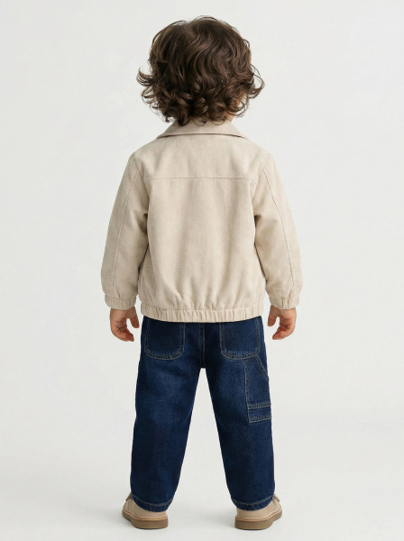 Erkek Çocuk 3'lü Alt Üst Takım 1-3 Yaş 11203 Ekru - Mavi - 2