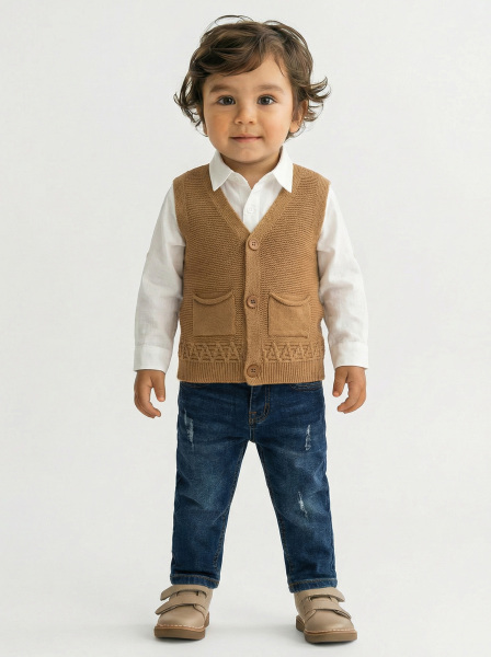 Erkek Çocuk 4'lü Alt Üst Takım 1-3 Yaş 11204 Mint - Kahveringi - 3