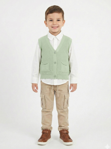 Erkek Çocuk 4'lü Alt Üst Takım 2-5 Yaş 12210 Lacivert - Mint - 3