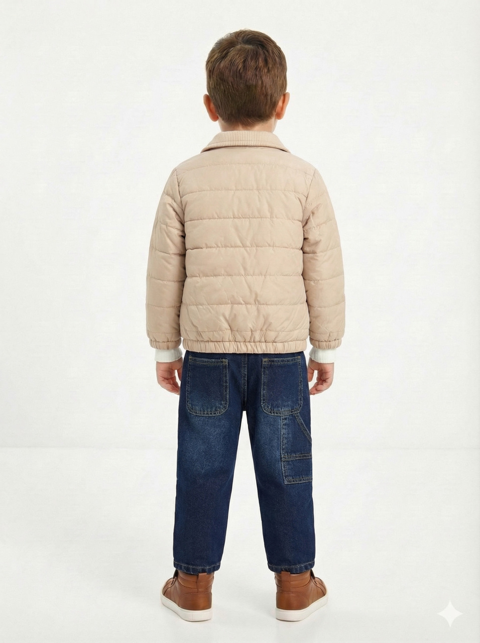 Erkek Çocuk 3'lü Alt Üst Takım 2-5 Yaş 12212 Bej - Mavi - 2