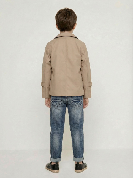 Erkek Çocuk 4'lü Alt Üst Takım 6-9 Yaş 13206 Bej - Turuncu - 2