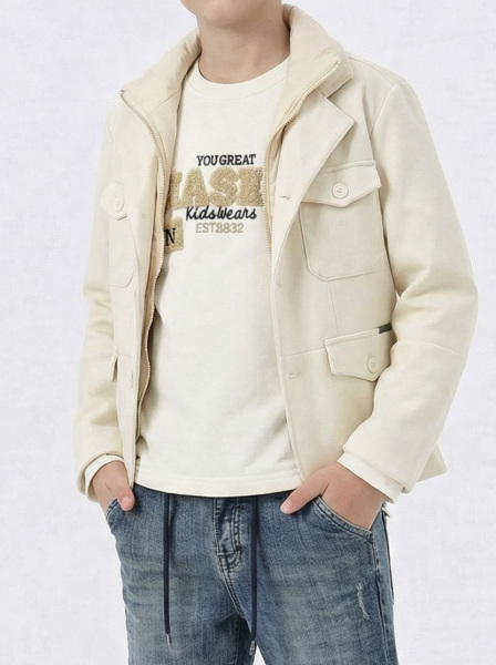 Erkek Çocuk 3'lü Alt Üst Takım 11-14 Yaş 14205 Mavi - Bej - 4