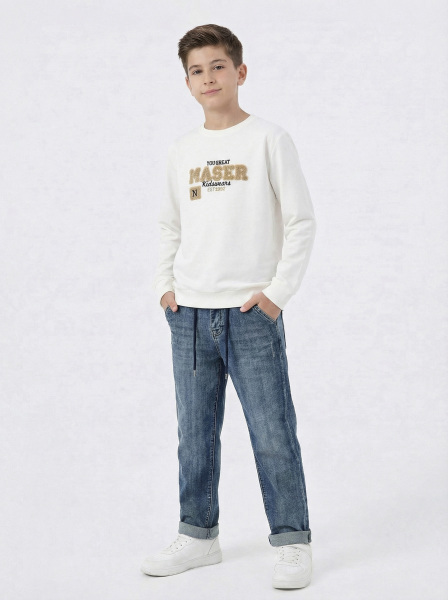 Erkek Çocuk 3'lü Alt Üst Takım 11-14 Yaş 14205 Mavi - Bej - 6