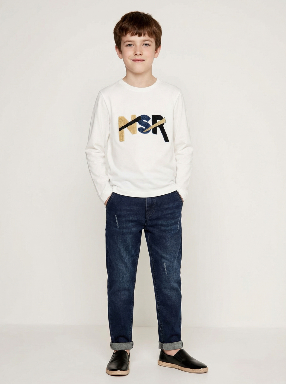 Erkek Çocuk 3'lü Alt Üst Takım 6-9 Yaş 13212 Hardal-Mavi - 3