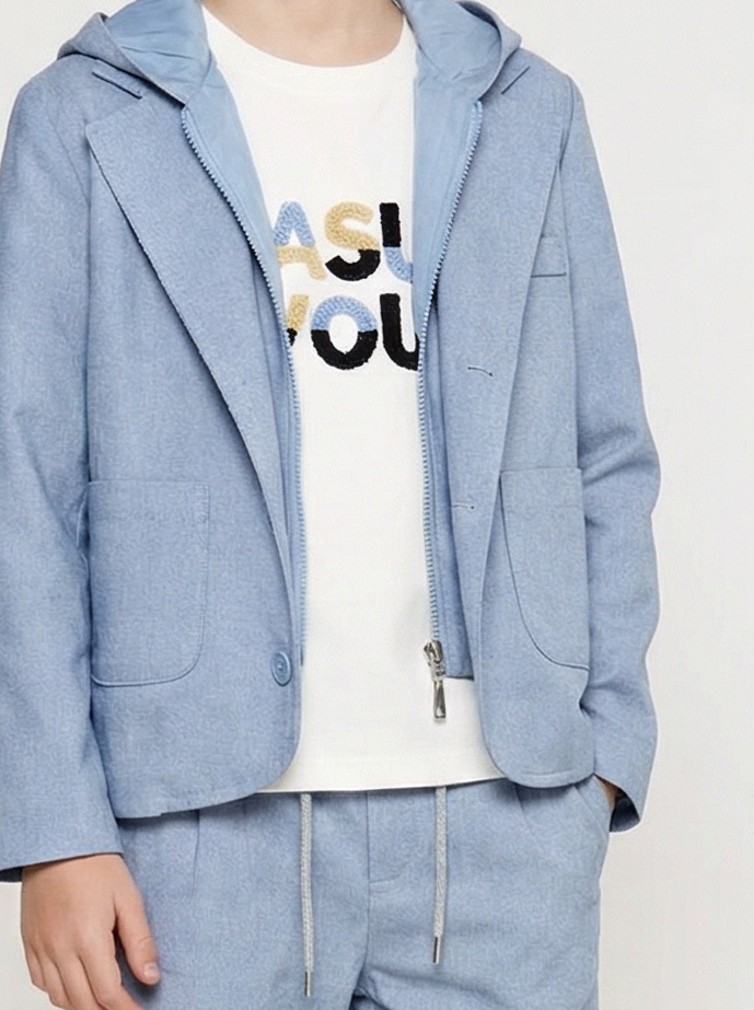 Erkek Çocuk 3'lü Alt Üst Takım 6-9 Yaş 13216 Mavi - 4