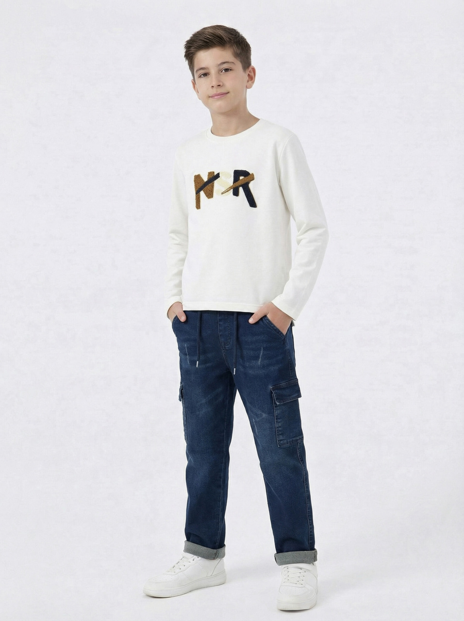 Erkek Çocuk 3'lü Alt Üst Takım 11-14 Yaş 14213 Kahverengi - 3