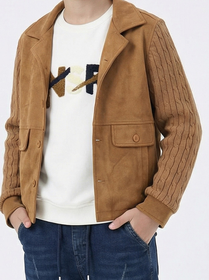 Erkek Çocuk 3'lü Alt Üst Takım 11-14 Yaş 14213 Kahverengi - 4