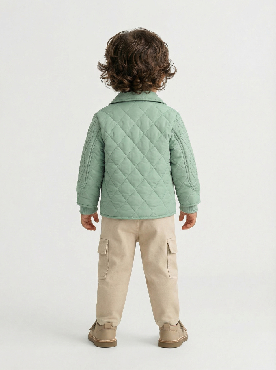 Erkek Çocuk 3'lü Alt Üst Takım 1-3 Yaş 11201 Mint - Bej - 2