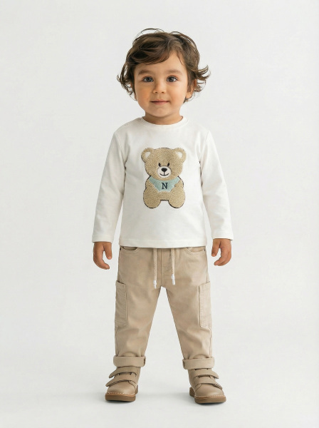 Erkek Çocuk 3'lü Alt Üst Takım 1-3 Yaş 11201 Mint - Bej - 3