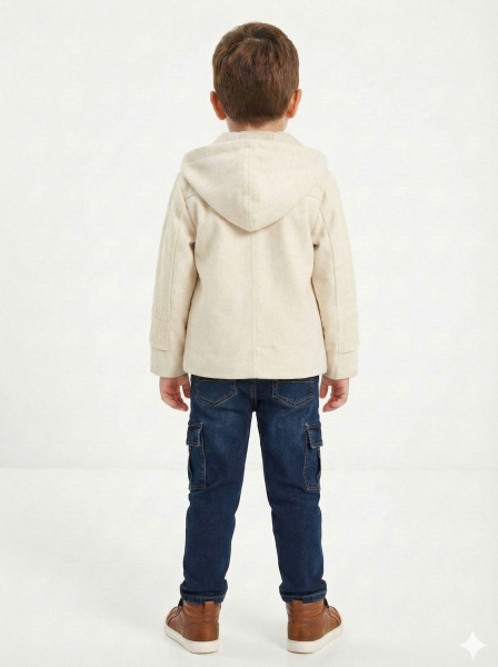 Erkek Çocuk 3'lü Alt Üst Takım 2-5 Yaş 12202 Ekru - Lacivert - 2