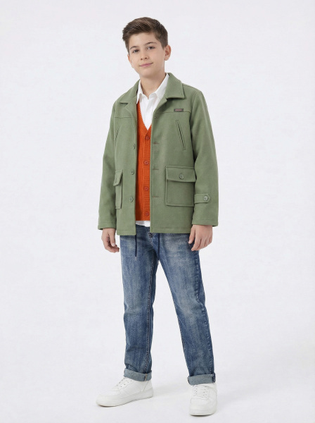 Erkek Çocuk 4'lü Alt Üst Takım 11-14 Yaş 14203 Yeşil - Turuncu - NASR GRUB