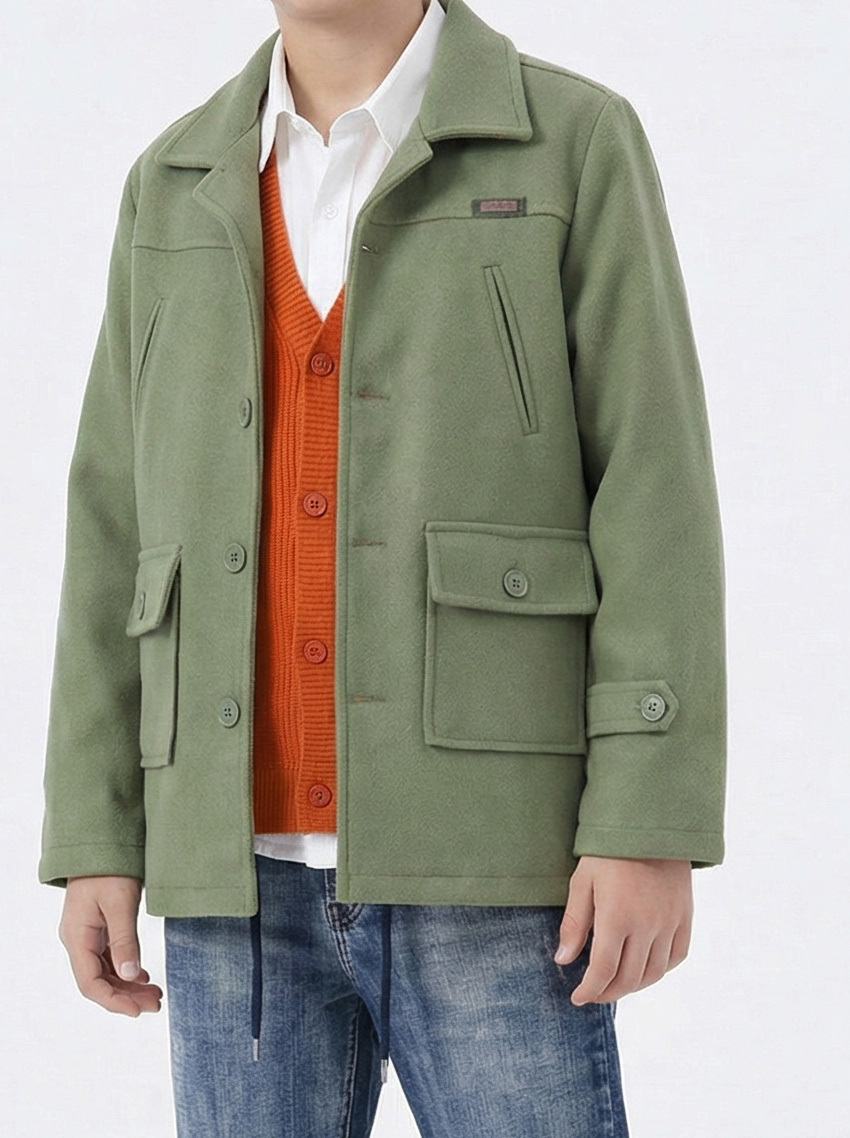 Erkek Çocuk 4'lü Alt Üst Takım 11-14 Yaş 14203 Yeşil - Turuncu - 5