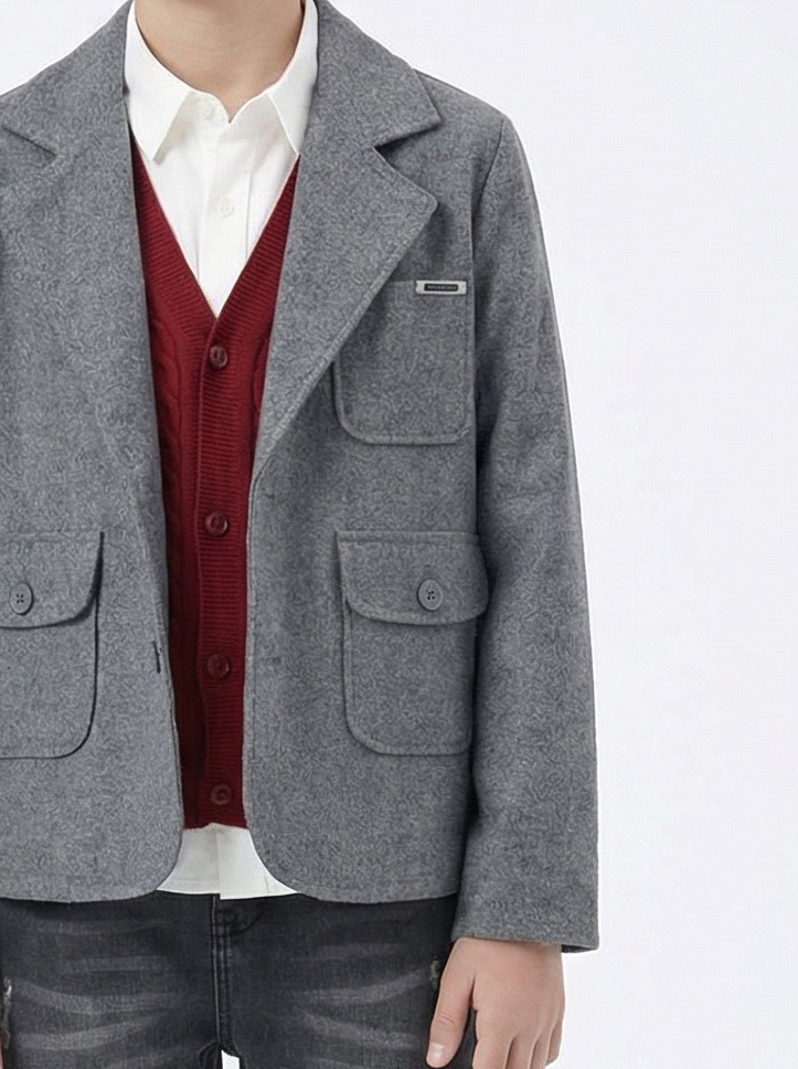 Erkek Çocuk 4'lü Alt Üst Takım 11-14 Yaş 14206 Gri - Bordo - 5