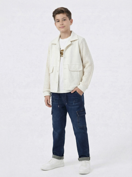 Erkek Çocuk 3'lü Alt Üst Takım 11-14 Yaş 14213 Ekru - NASR GRUB