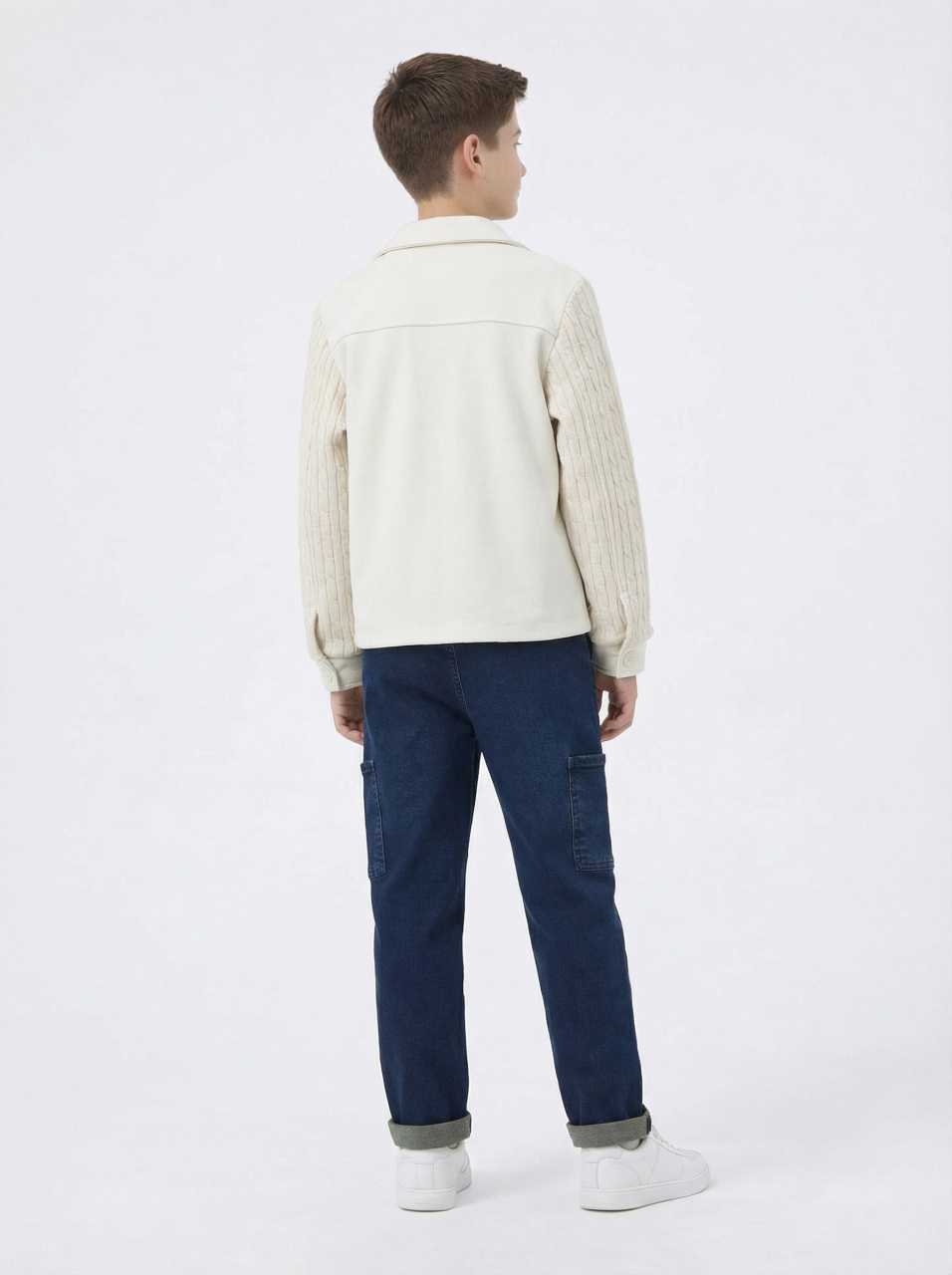 Erkek Çocuk 3'lü Alt Üst Takım 11-14 Yaş 14213 Ekru - 2