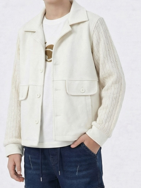 Erkek Çocuk 3'lü Alt Üst Takım 11-14 Yaş 14213 Ekru - 4