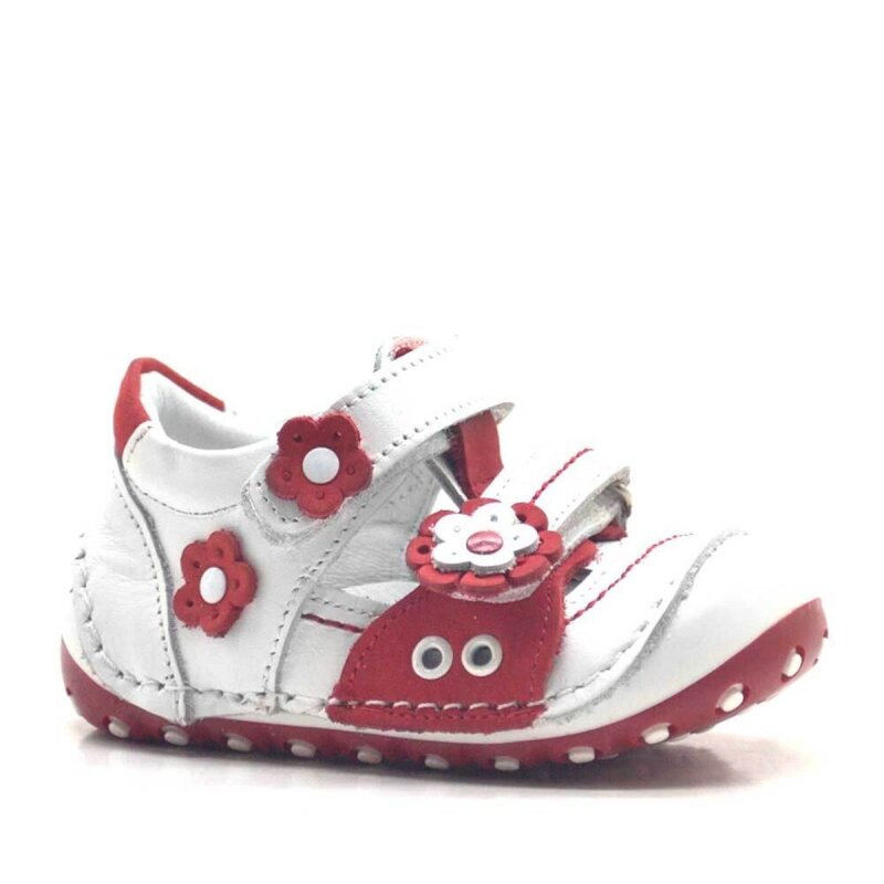 Nino Genuine Leather Red Velcro Summer First Steps Shoes - Nino