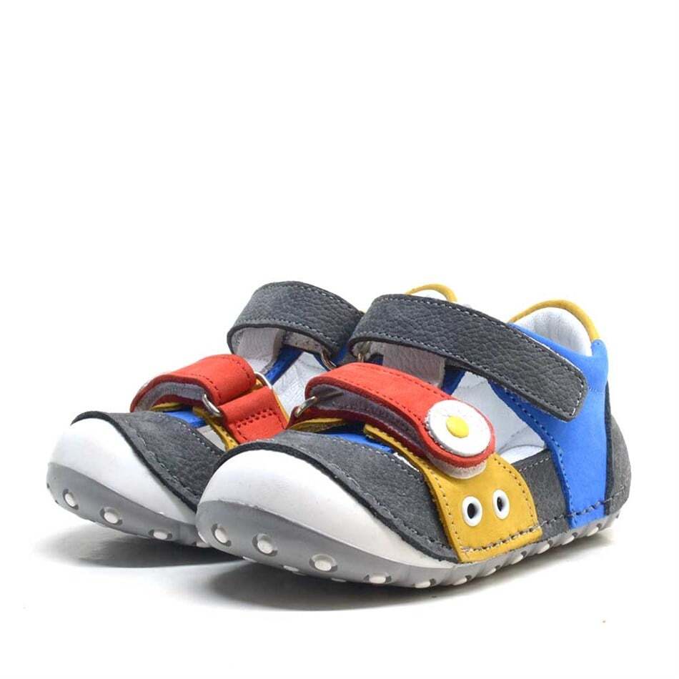 حذاء نينو الصيفي المصنوع من الجلد الطبيعي الملون المزود بشريط فيلكرو - 3